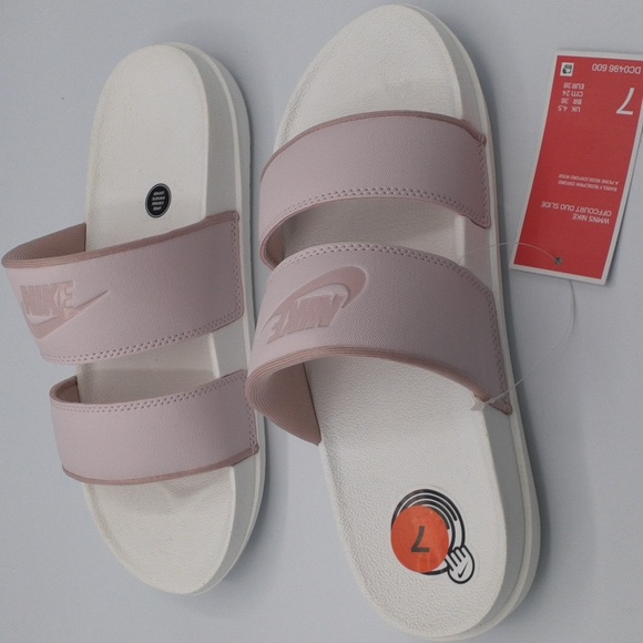 NWT NIKE WOMENS OFFCOURT DUO SLIDES SANDALS BARELY ROSE SIZE 7 - Picture 4 of 10